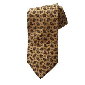 Brooks Brothers Makers Yellow Silk Tie with Paisley Print